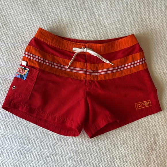 Roxy by Quicksilver‎ Red Orange Board Shorts Size 3 Juniors - Picture 1 of 6
